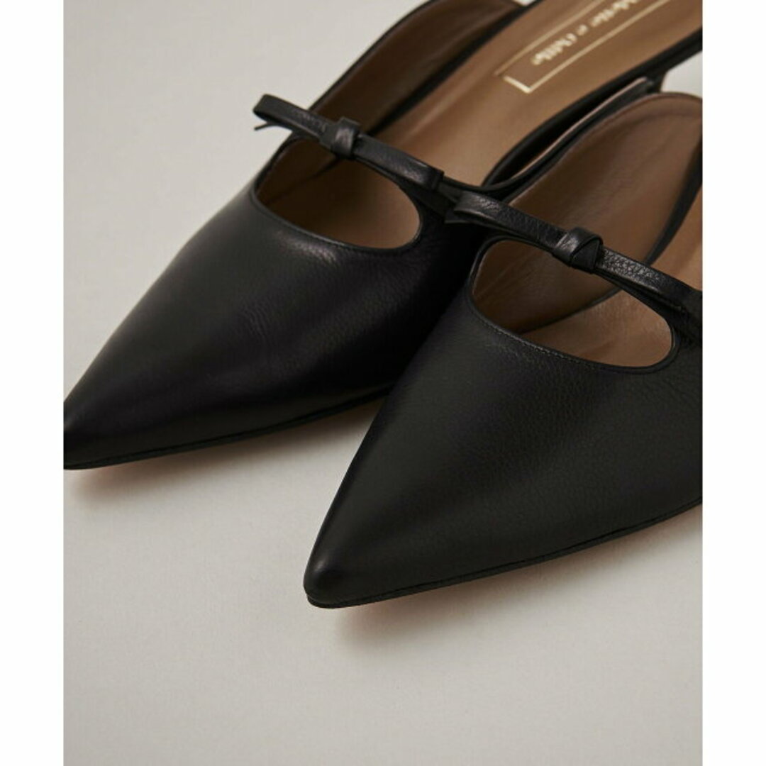 Odette e Odile(オデットエオディール)の【BLACK】【22.5cm】スレンダーリボンミュール パンプス45 レディースの靴/シューズ(ハイヒール/パンプス)の商品写真