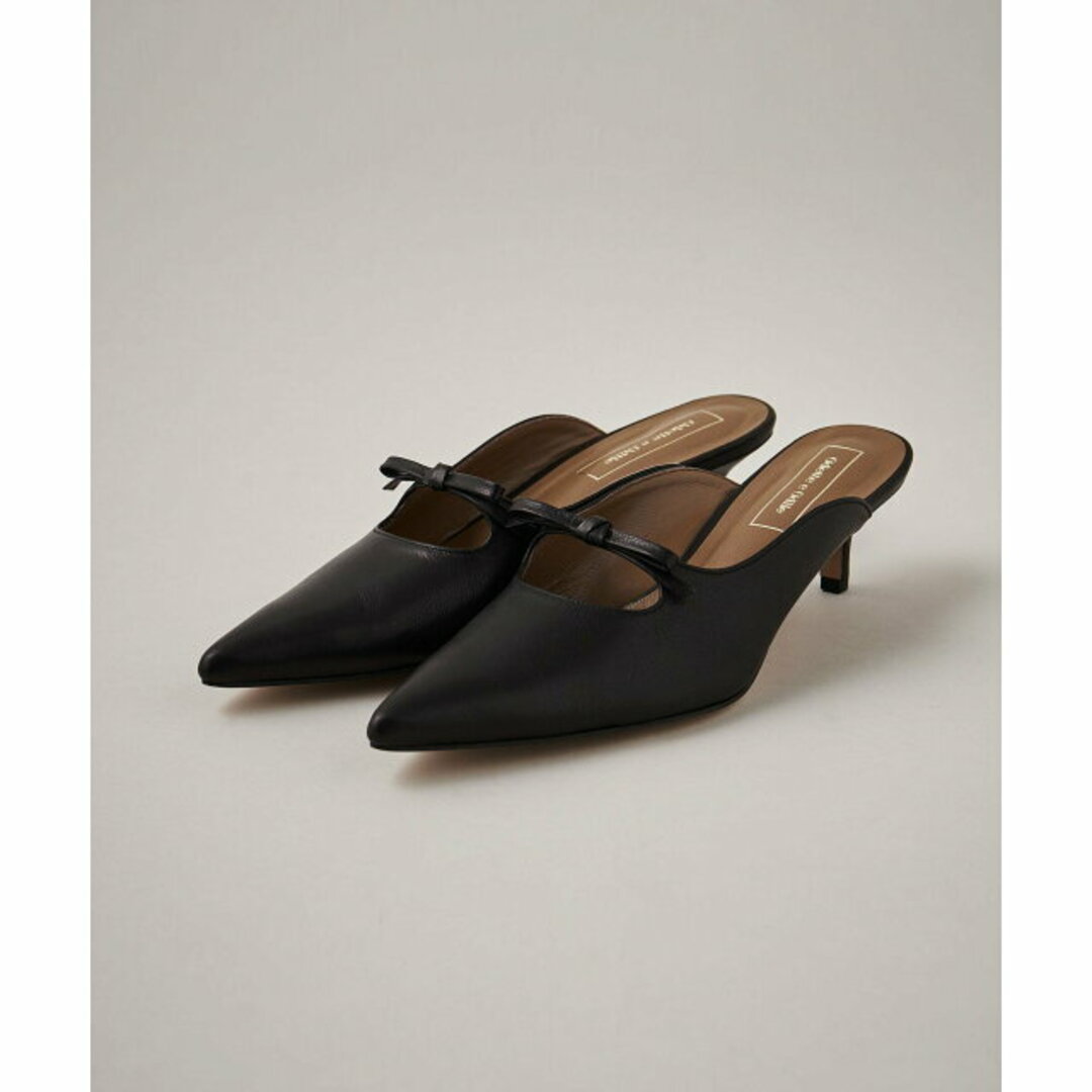 Odette e Odile(オデットエオディール)の【BLACK】【23cm】スレンダーリボンミュール パンプス45 レディースの靴/シューズ(ハイヒール/パンプス)の商品写真