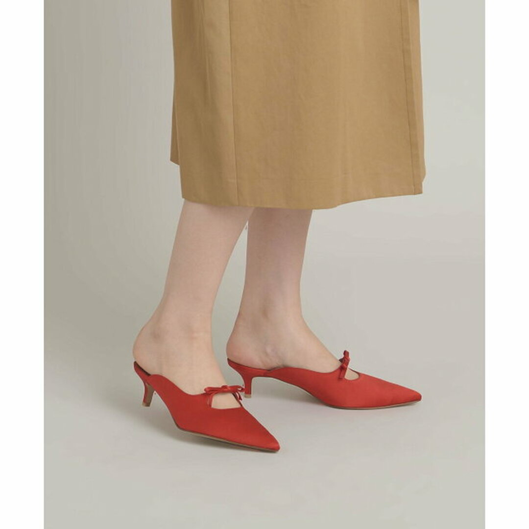 Odette e Odile(オデットエオディール)の【RED】【23cm】スレンダーリボンミュール パンプス45 レディースの靴/シューズ(ハイヒール/パンプス)の商品写真