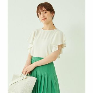 ユナイテッドアローズグリーンレーベルリラクシング(UNITED ARROWS green label relaxing)の【WHITE】フリル スリーブ ブラウス -マシンウォッシャブル-(シャツ/ブラウス(長袖/七分))