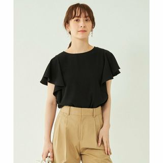 ユナイテッドアローズグリーンレーベルリラクシング(UNITED ARROWS green label relaxing)の【BLACK】フリル スリーブ ブラウス -マシンウォッシャブル-(シャツ/ブラウス(長袖/七分))