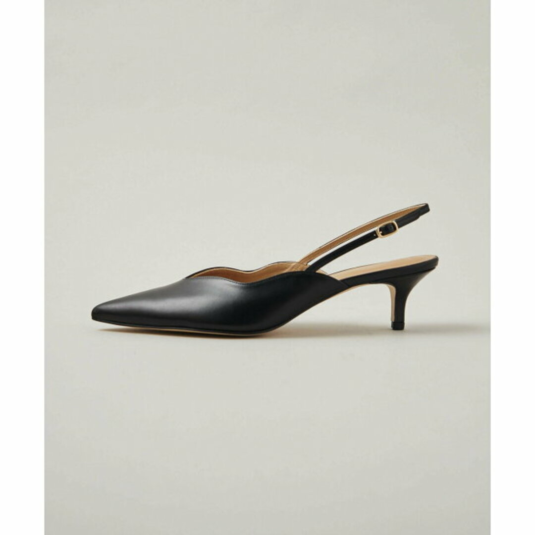 Odette e Odile(オデットエオディール)の【BLACK】ウェーブラインバックベルト パンプス45↓↑ レディースの靴/シューズ(ハイヒール/パンプス)の商品写真