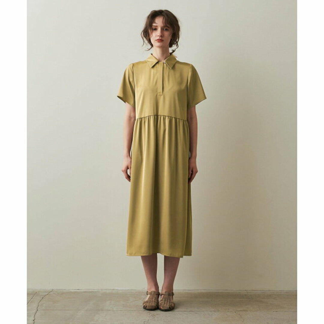 steven alan(スティーブンアラン)の【BEIGE】<Steven Alan>SATIN HALF SLEEVE  DRESS/ワンピース レディースのワンピース(ロングワンピース/マキシワンピース)の商品写真