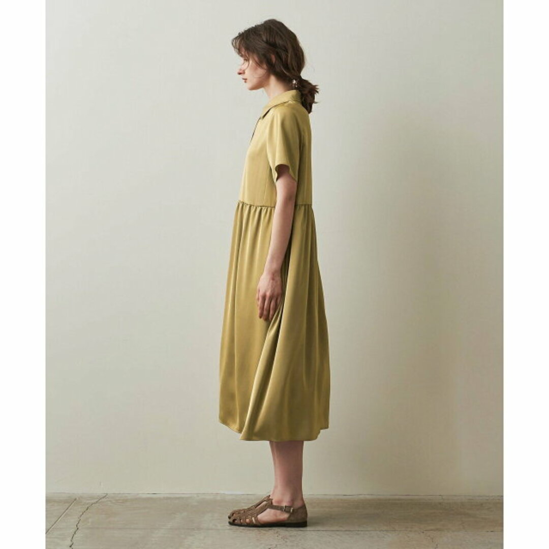 steven alan(スティーブンアラン)の【BEIGE】<Steven Alan>SATIN HALF SLEEVE  DRESS/ワンピース レディースのワンピース(ロングワンピース/マキシワンピース)の商品写真