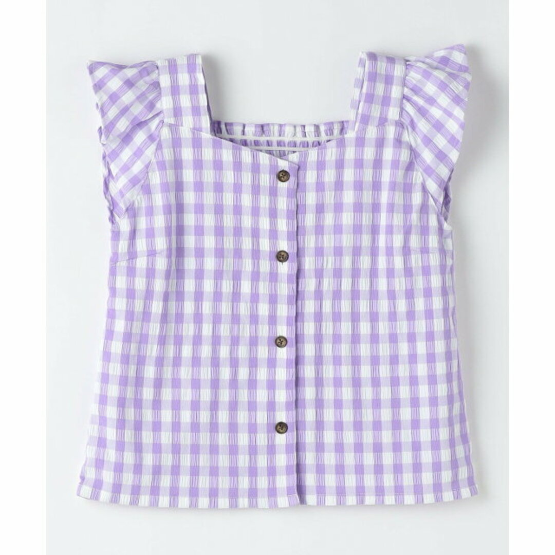 UNITED ARROWS green label relaxing(ユナイテッドアローズグリーンレーベルリラクシング)の【LILAC】【140cm】チェック ショート ブラウス 140cm-150cm キッズ/ベビー/マタニティのキッズ服女の子用(90cm~)(Tシャツ/カットソー)の商品写真