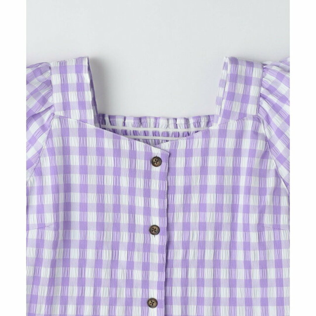 UNITED ARROWS green label relaxing(ユナイテッドアローズグリーンレーベルリラクシング)の【LILAC】【140cm】チェック ショート ブラウス 140cm-150cm キッズ/ベビー/マタニティのキッズ服女の子用(90cm~)(Tシャツ/カットソー)の商品写真