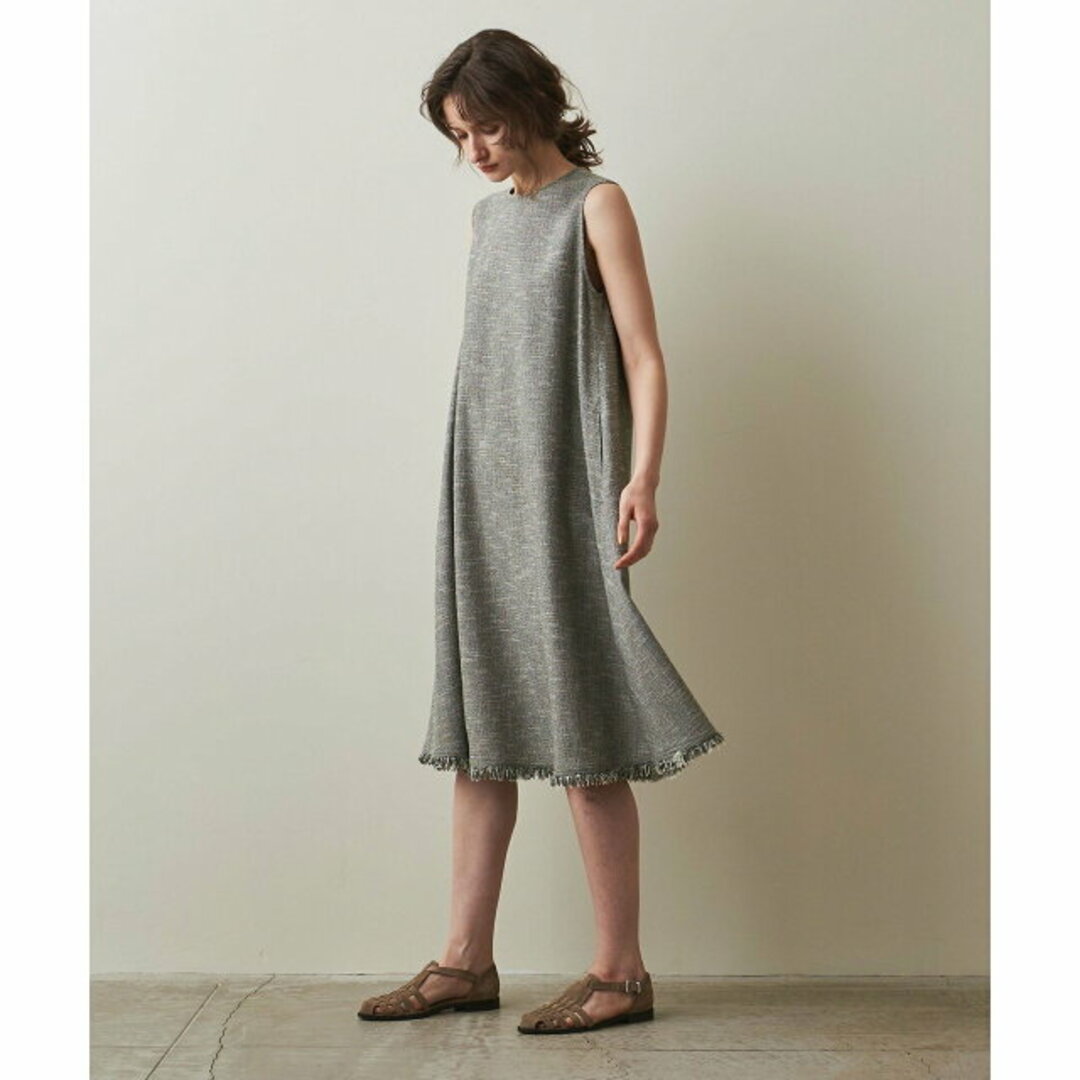 steven alan(スティーブンアラン)の【MD.GRAY】<Steven Alan>COTTON TWEED FRINGE DRESS/ワンピース レディースのワンピース(ロングワンピース/マキシワンピース)の商品写真