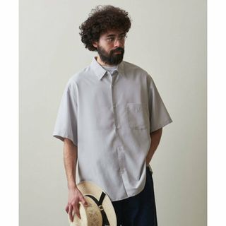 【LT.GRAY】<Steven Alan> DRAPE REGULAR COLLAR BOX SHORT SLEEVE SHIRT -LOOSE/シャツ