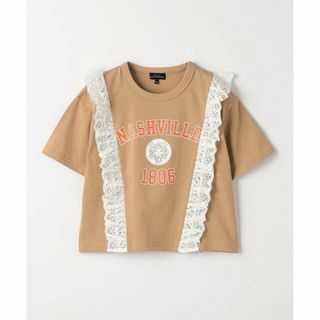 ユナイテッドアローズグリーンレーベルリラクシング(UNITED ARROWS green label relaxing)の【MD.BROWN】カレッジ ロゴフリルTシャツ 100cm-130cm(Tシャツ/カットソー)