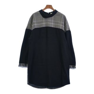 スリーワンフィリップリム(3.1 Phillip Lim)の3.1 Phillip Lim ワンピース 10(XL位) 黒x白x青等 【古着】【中古】(ひざ丈ワンピース)