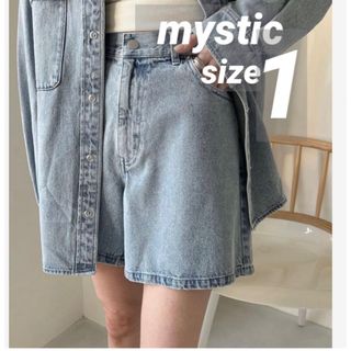 ミスティック(mystic)の【新品】 mystic デニムショートパンツ　短パン　水色ライトブルー　サイズ1(ショートパンツ)