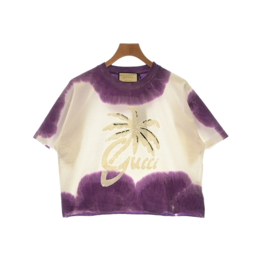 GUCCI グッチ Tシャツ・カットソー S 紫x白 【古着】【中古】 GUCCI グッチ Tシャツ・カットソー S 紫x白 【古着】【中古】