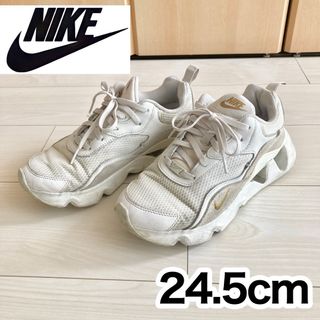 ナイキ(NIKE)のNIKE ナイキ RYZ365 ホワイト/ゴールド 24.5cm白スニーカー厚底(スニーカー)