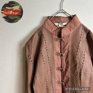 【3点1万円】シャツジャケット　Lサイズ　レザー調　ウエスタン　レディース　茶色(シャツ/ブラウス(長袖/七分))