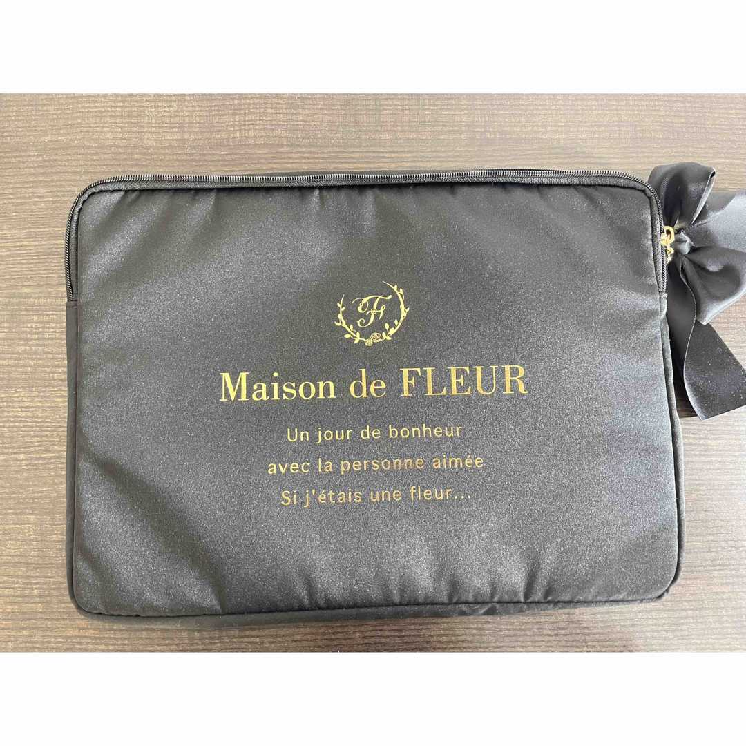 Maison de FLEUR - メゾンドフルール サテンリボンPCケースM ブラック
