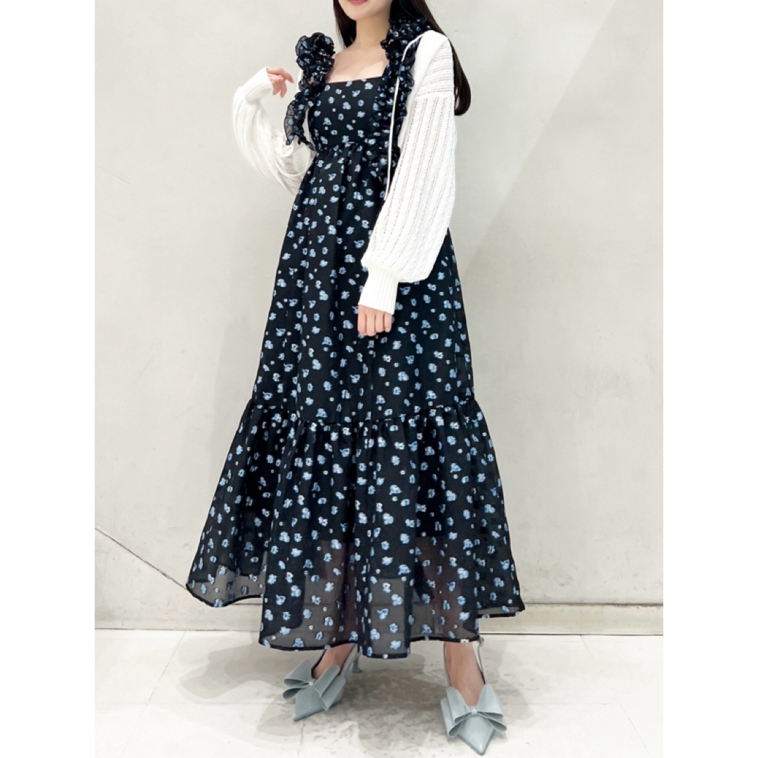 SNIDEL - 【正規品】snidel 肩リボンジャガードキャミワンピース SNIDEL - 【正規品】snidel 肩リボンジャガードキャミワンピース