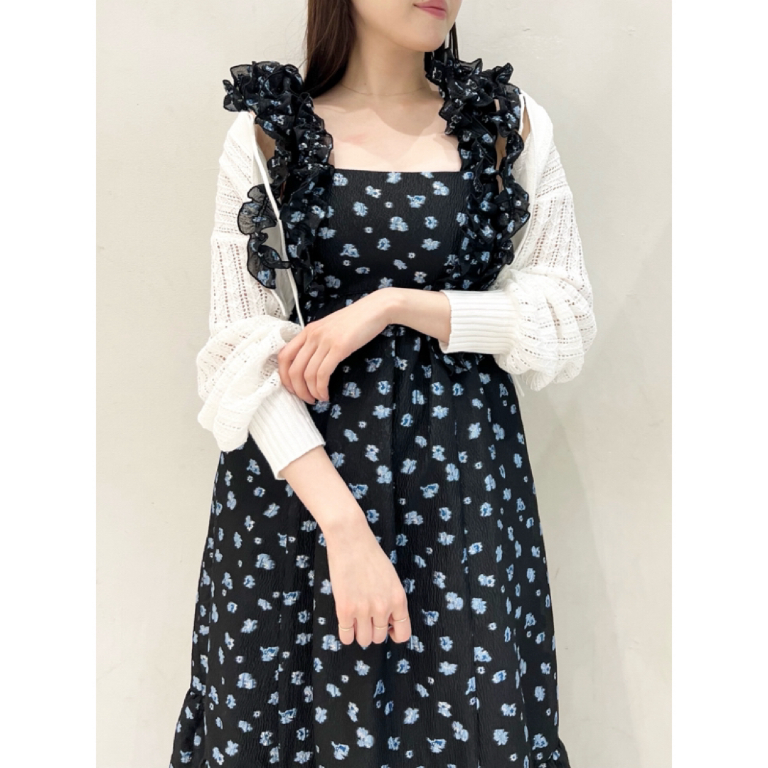 SNIDEL - 【正規品】snidel 肩リボンジャガードキャミワンピース SNIDEL - 【正規品】snidel 肩リボンジャガードキャミワンピース