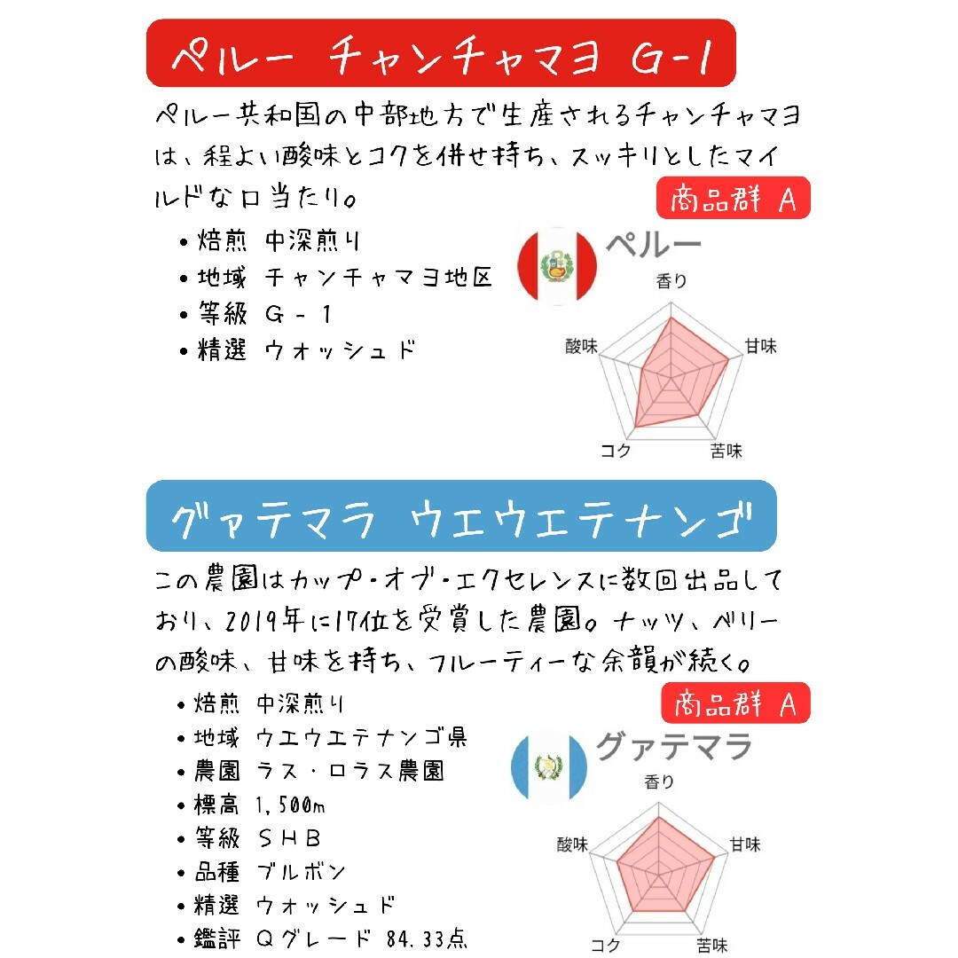 自家焙煎 コーヒー豆 200gx2袋 珈琲豆 選べる銘柄セレクト Ａ＋Ａ 食品/飲料/酒の飲料(コーヒー)の商品写真