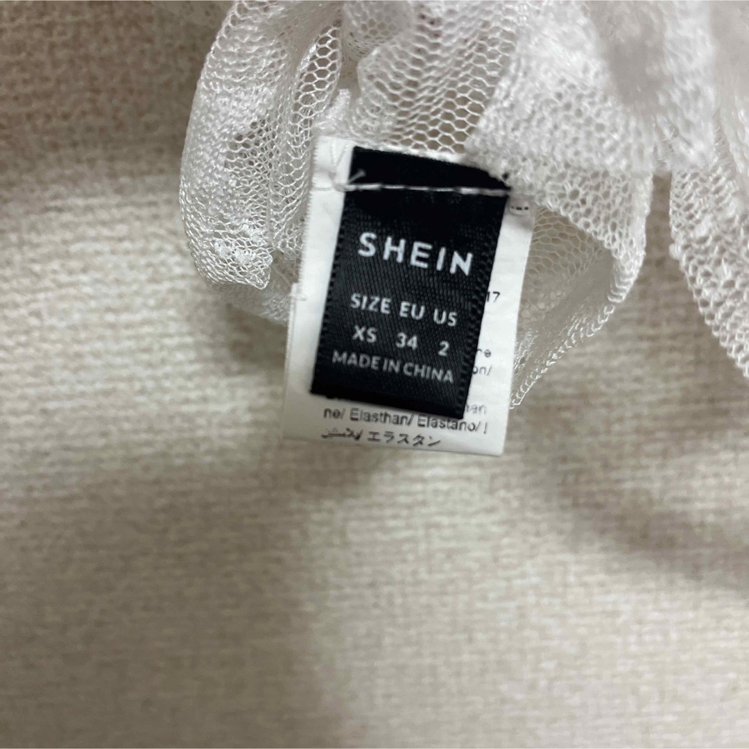 SHEIN(シーイン)のメッシュトップス　クロップド丈　xs レディースのトップス(Tシャツ(半袖/袖なし))の商品写真