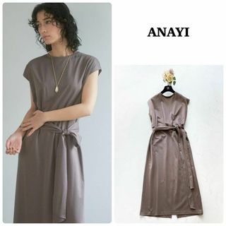 アナイ(ANAYI)の【ANAYI】2021年＊モクロディバックドレープワンピース　36(ロングワンピース/マキシワンピース)