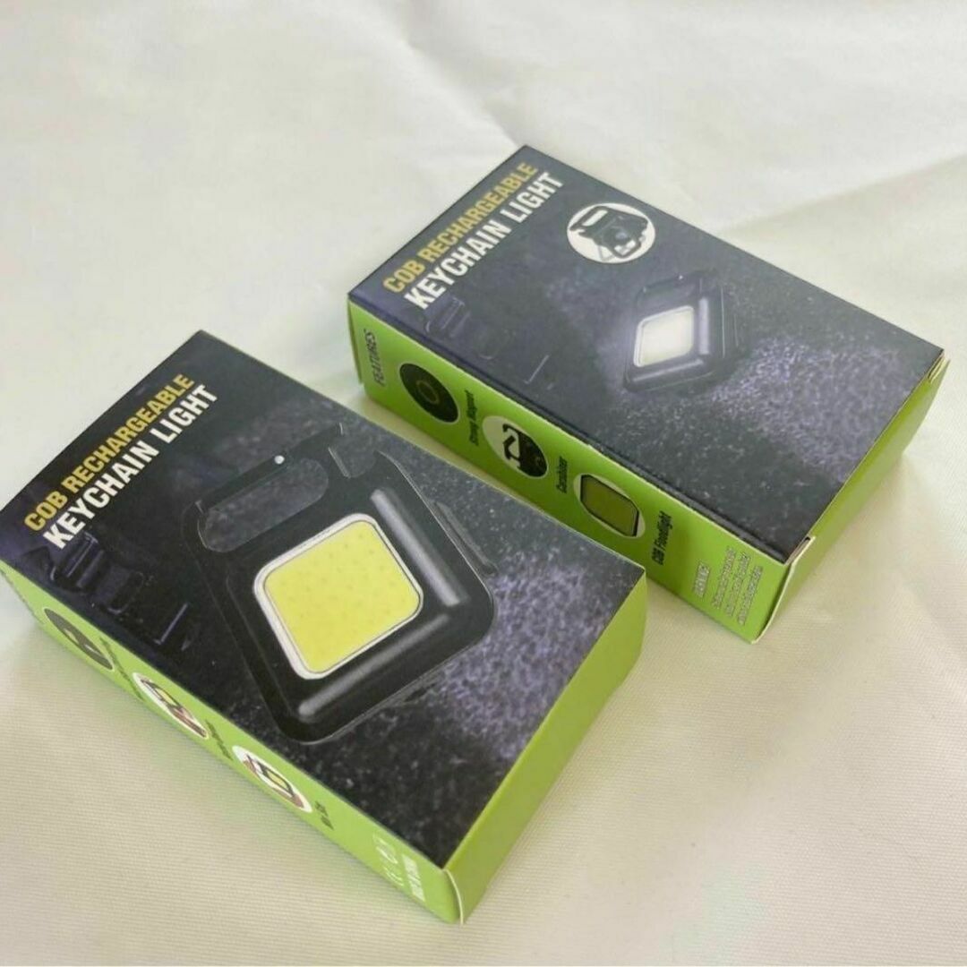 LED投光器　小型　ライト　4モード　カラビナ　USB充電式　2個セット　635 スポーツ/アウトドアのアウトドア(ライト/ランタン)の商品写真