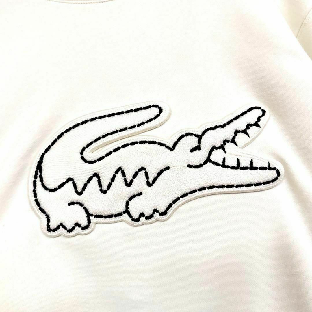 LACOSTE(ラコステ)の【ラコステ】ビッグ ワッペン ロゴ スウェット トレーナー S オフホワイト メンズのトップス(スウェット)の商品写真