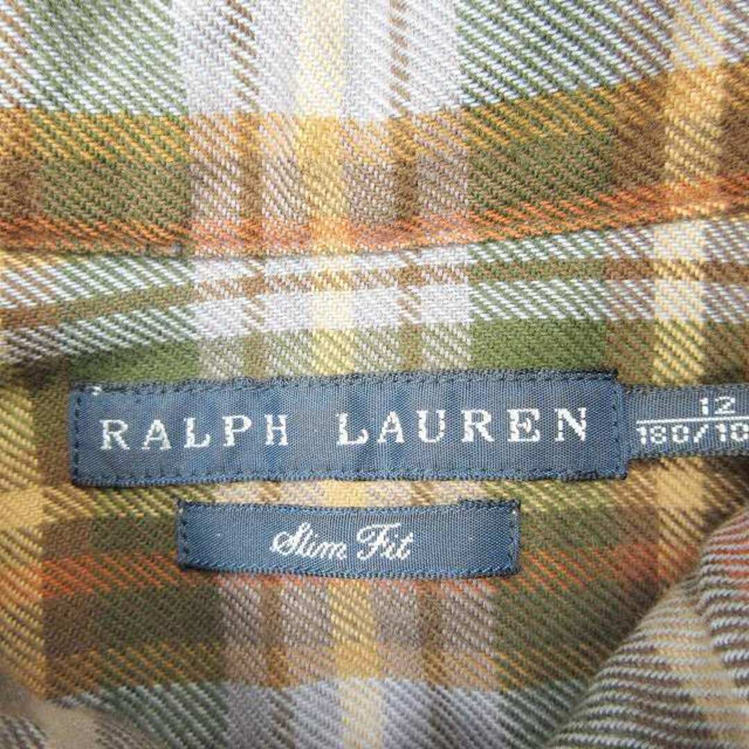 Ralph Lauren(ラルフローレン)の美品 ラルフローレン チェック ネルシャツ カットソー トップス 長袖 12 レディースのトップス(シャツ/ブラウス(長袖/七分))の商品写真