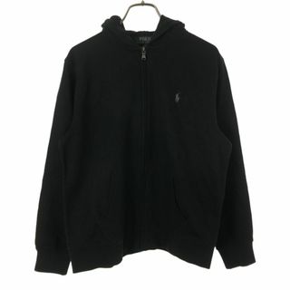 ポロラルフローレン(POLO RALPH LAUREN)のポロラルフローレン 長袖 ジップパーカー L(14-16) ブラック POLO RALPH LAUREN キッズ 古着 【240314】(その他)