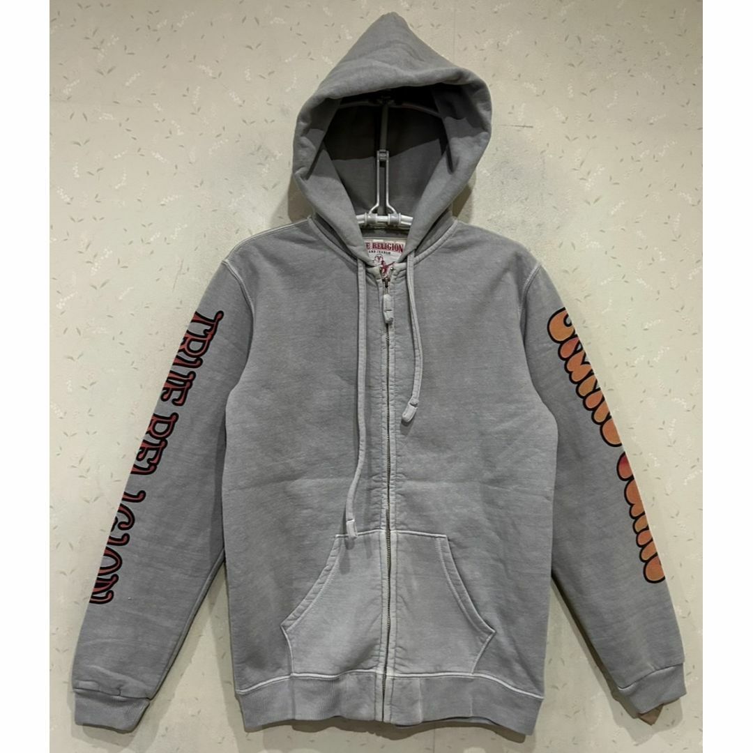 True Religion(トゥルーレリジョン)の＊トゥルーレリジョン HOODIE 袖ロゴ スウェット ジップアップパーカー S メンズのトップス(パーカー)の商品写真