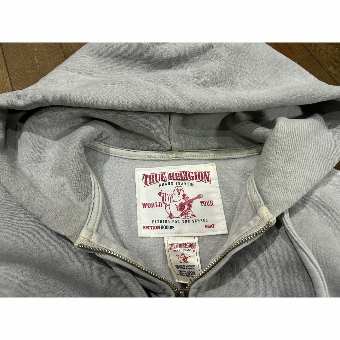 True Religion(トゥルーレリジョン)の＊トゥルーレリジョン HOODIE 袖ロゴ スウェット ジップアップパーカー S メンズのトップス(パーカー)の商品写真