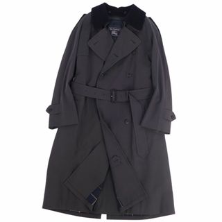 バーバリー(BURBERRY)の美品 Vintage バーバリー コート 2枚襟 ライナー付き トレンチコート コットン100％ アウター メンズ 90-165-4(S相当) ダークグレー(トレンチコート)