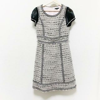 トゥービーシック(TO BE CHIC)のTO BE CHIC(トゥービーシック) ワンピース サイズ40 M レディース美品  - ライトピンク×黒×マルチ 半袖/ひざ丈/ツイード(その他)