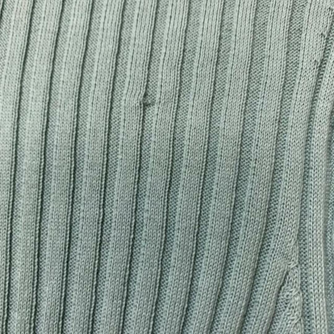 AKANE UTSUNOMIYA(アカネウツノミヤ)のAKANE UTSUNOMIYA(アカネ ウツノミヤ) 半袖セーター サイズF レディース美品  - ライトグリーン×黒 ハイネック レディースのトップス(ニット/セーター)の商品写真