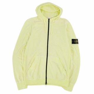 ストーンアイランド(STONE ISLAND)の美品 ストーンアイランド STONE ISLAND スウェット パーカー ジップアップ ロゴワッペン コットン アウター メンズ L イエロー(パーカー)