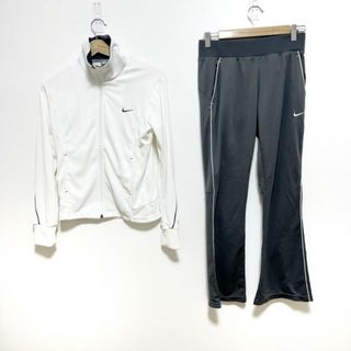 NIKE(ナイキ) レディースパンツセットアップ サイズM レディース - 白×グレー ウエストゴム/ジップアップ