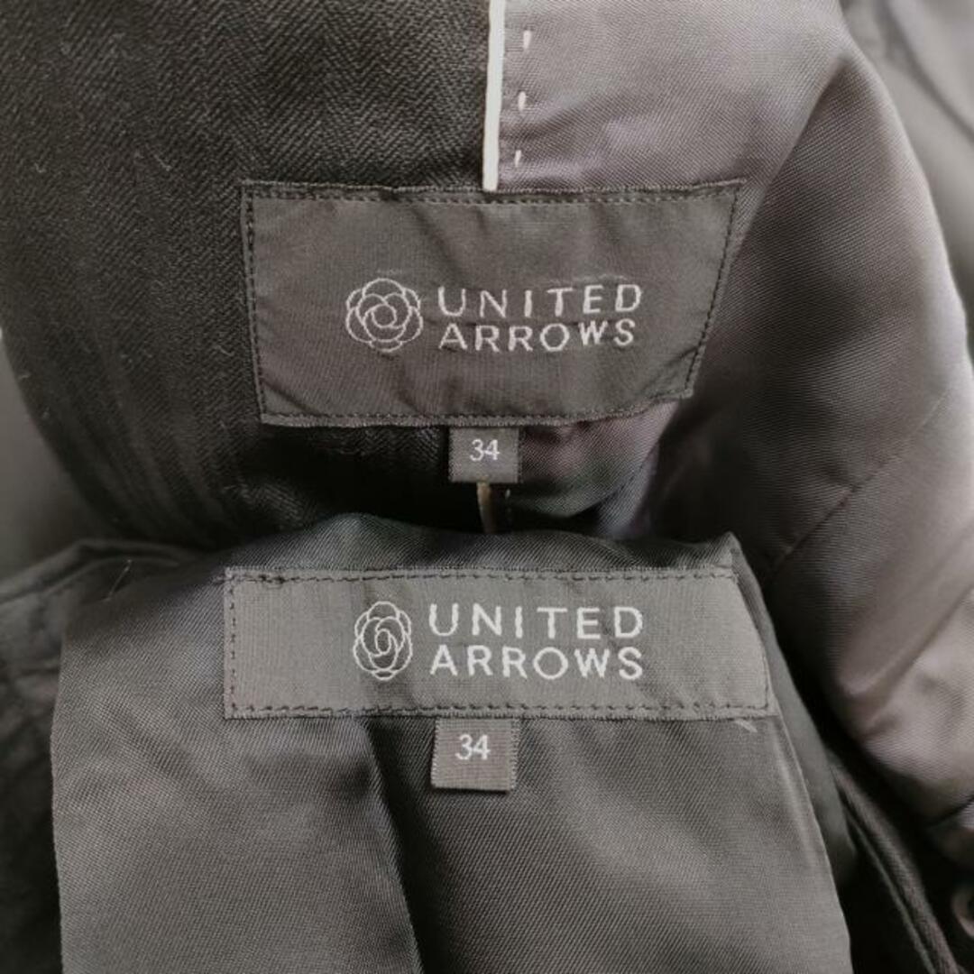 UNITED ARROWS(ユナイテッドアローズ)のUNITED ARROWS(ユナイテッドアローズ) レディースパンツスーツ レディース - 黒 ストライプ レディースのフォーマル/ドレス(スーツ)の商品写真