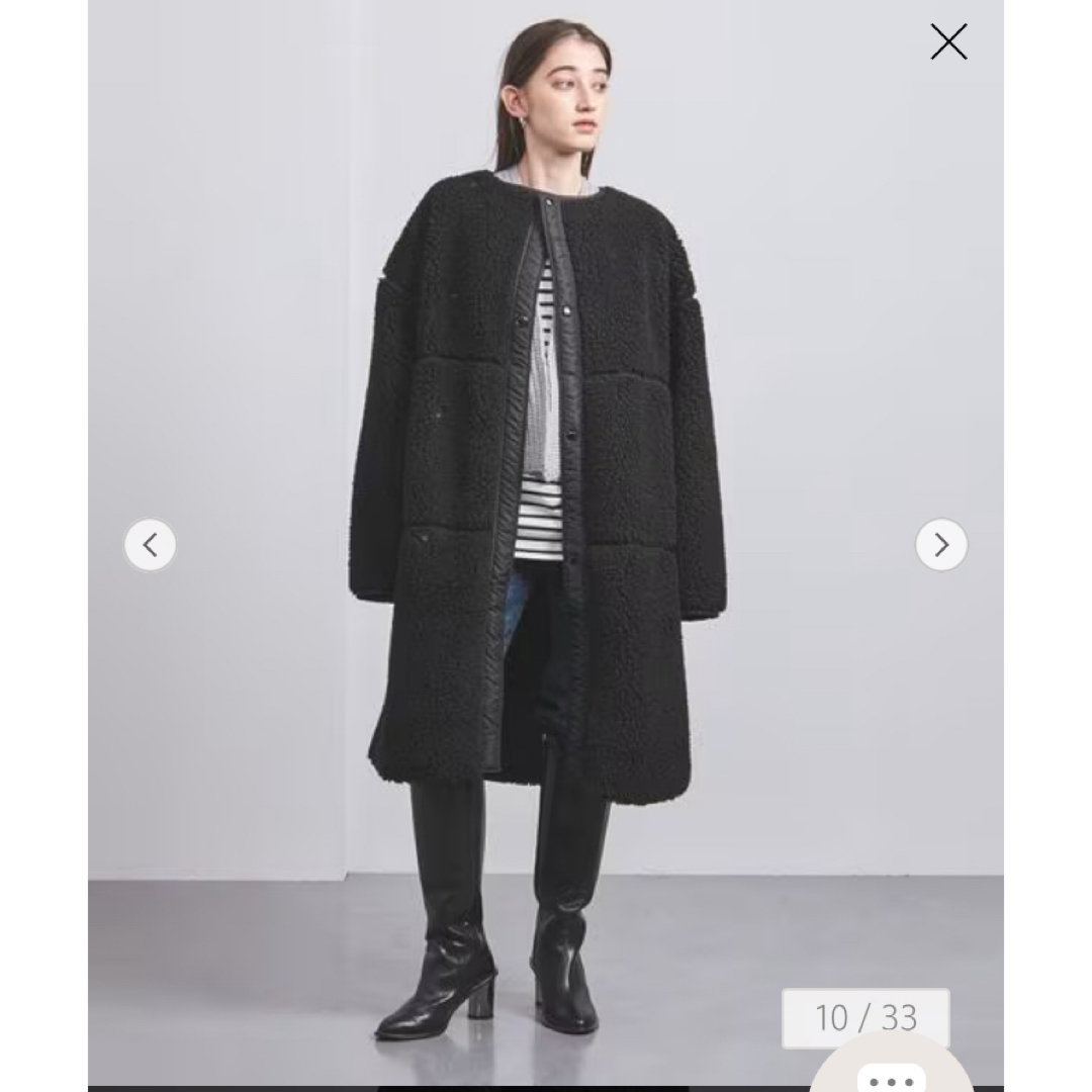 HYKE(ハイク)の新品　HYKE  FAUX SHEARLING COAT サイズ2 ブラック  レディースのジャケット/アウター(ロングコート)の商品写真