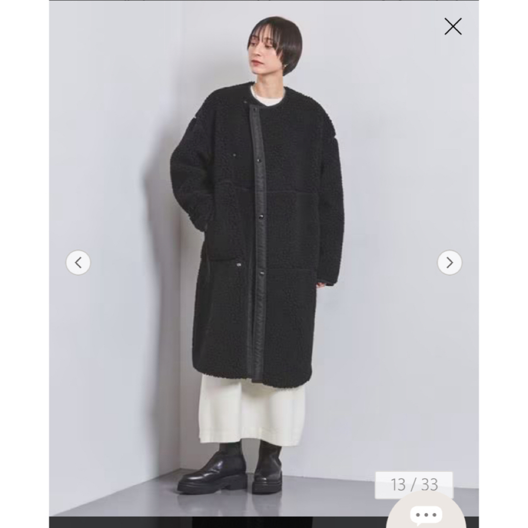 HYKE(ハイク)の新品　HYKE  FAUX SHEARLING COAT サイズ2 ブラック  レディースのジャケット/アウター(ロングコート)の商品写真