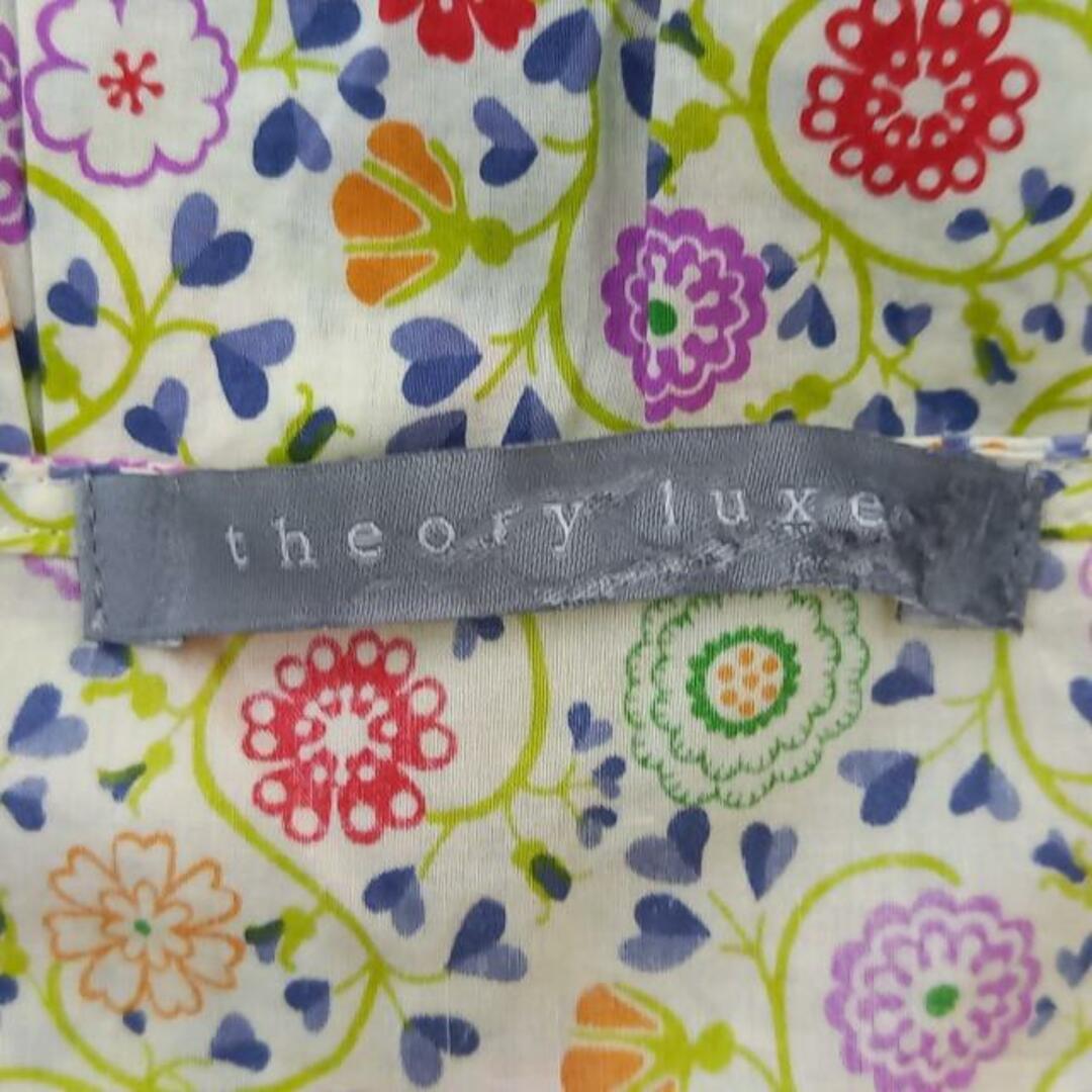 Theory luxe(セオリーリュクス)のtheory luxe(セオリーリュクス) ワンピース サイズ40 M レディース - 白×グリーン×マルチ クルーネック/ノースリーブ/ひざ丈/花柄 レディースのワンピース(その他)の商品写真