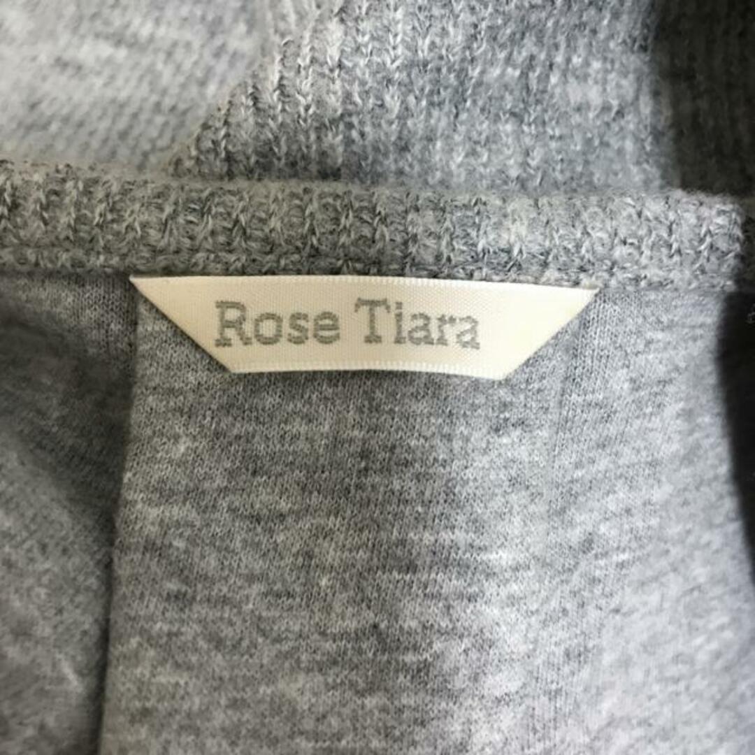 Rose Tiara(ローズティアラ)のRose Tiara(ローズティアラ) ワンピース サイズ42 L レディース - グレー×アイボリー×マルチ クルーネック/長袖/ひざ丈/ニット/レース レディースのワンピース(その他)の商品写真