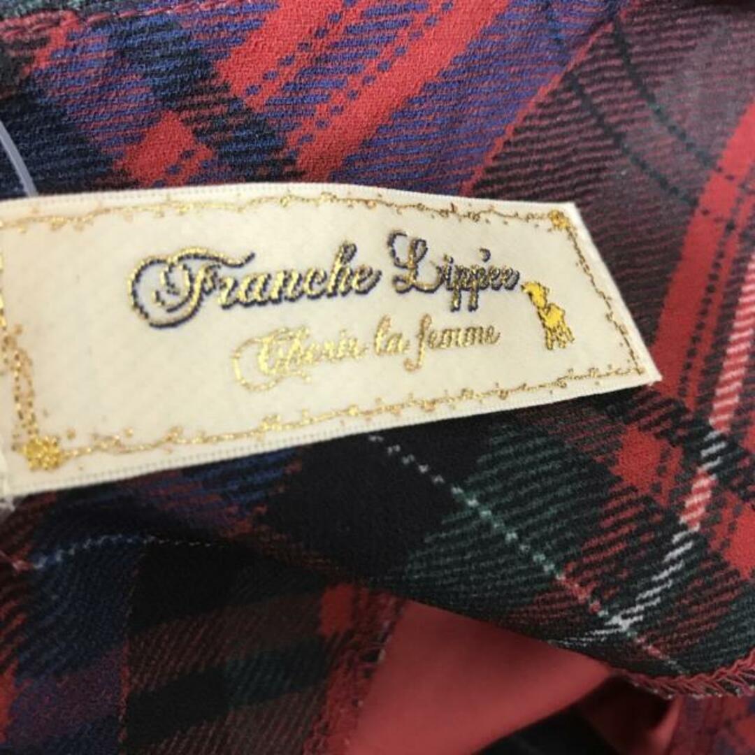 franche lippee(フランシュリッペ)のfranchelippee(フランシュリッペ) ワンピース サイズ3L レディース - ボルドー×ダークグリーン×マルチ クルーネック/長袖/ひざ丈/チェック柄 レディースのワンピース(その他)の商品写真