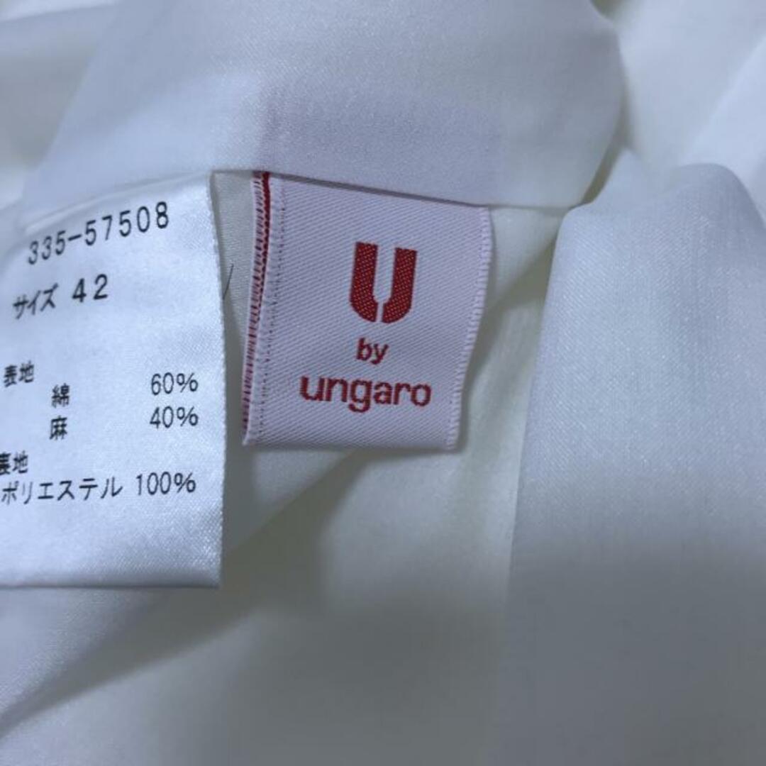 Ungaro(ウンガロ) ワンピース サイズ42 L レディース - 白 クルーネック/半袖/ロング/ラインストーン レディースのワンピース(その他)の商品写真