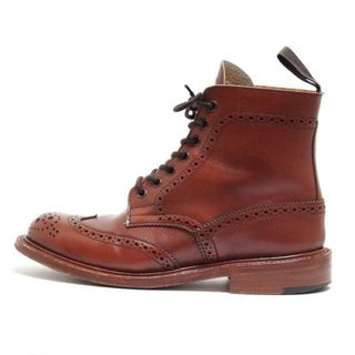 Trickers - Tricker's(トリッカーズ) ショートブーツ 4 レディース - ダークブラウン ウィングチップ レザー