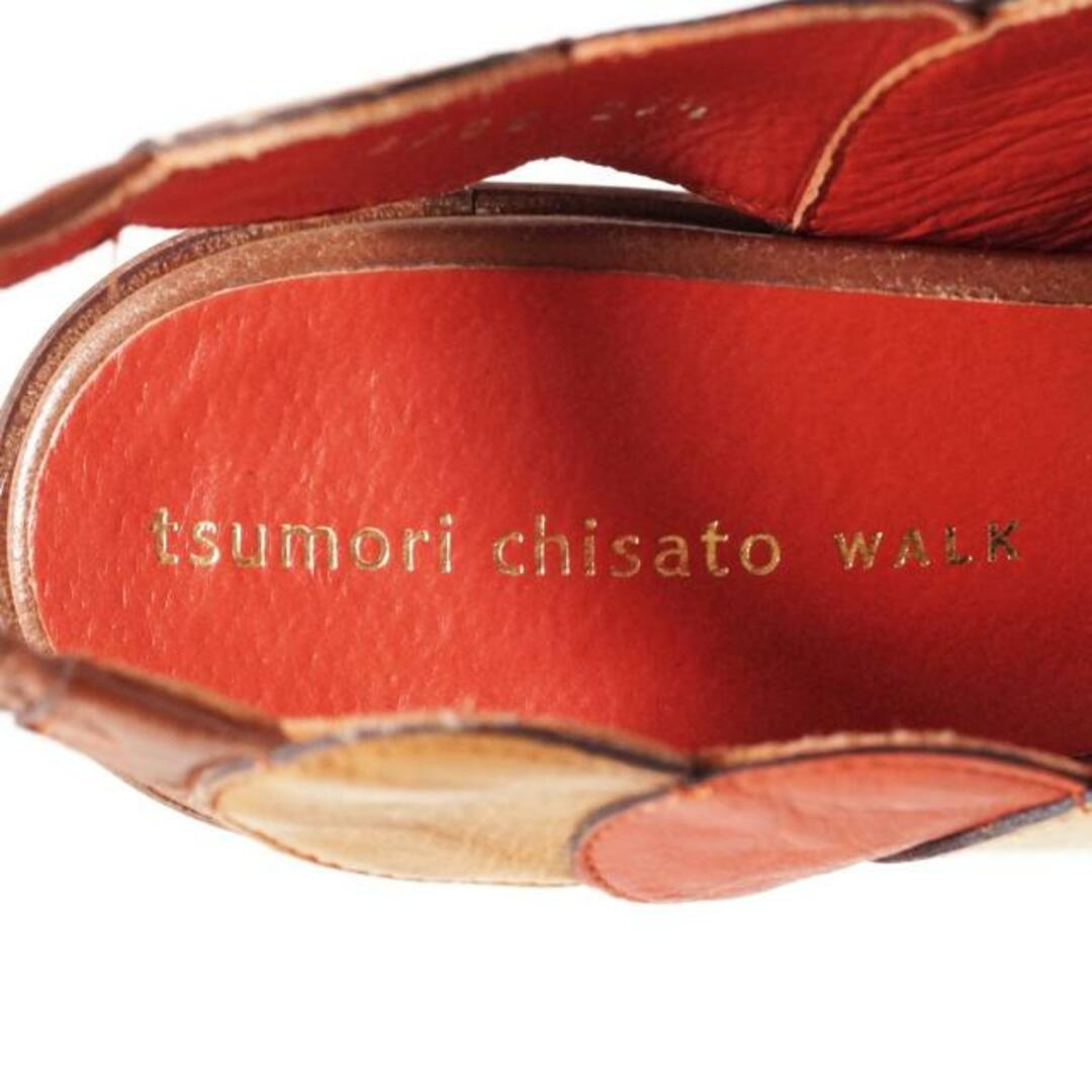 TSUMORI CHISATO(ツモリチサト)のTSUMORI CHISATO(ツモリチサト) サンダル 23 1/2 レディース - オレンジ×ブラウン×アイボリー レザー レディースの靴/シューズ(サンダル)の商品写真