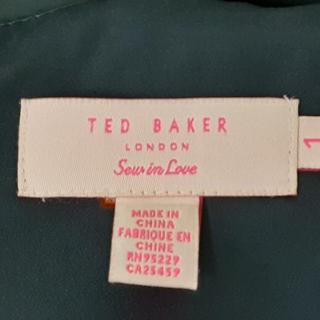 TED BAKER(テッドベイカー)のTED BAKER(テッドベイカー) ワンピース サイズ1 S レディース美品  - 黒×オレンジ×マルチ ノースリーブ/ひざ丈/ボーダー レディースのワンピース(その他)の商品写真