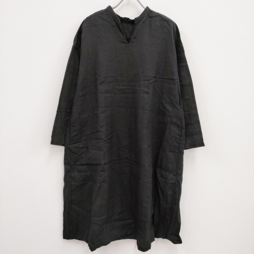 nest Robe(ネストローブ)のnest Robe リネンワンピース 01164-1155 ワンピース ブラック レディース ネストローブ【中古】4-0302M♪ レディースのワンピース(ロングワンピース/マキシワンピース)の商品写真