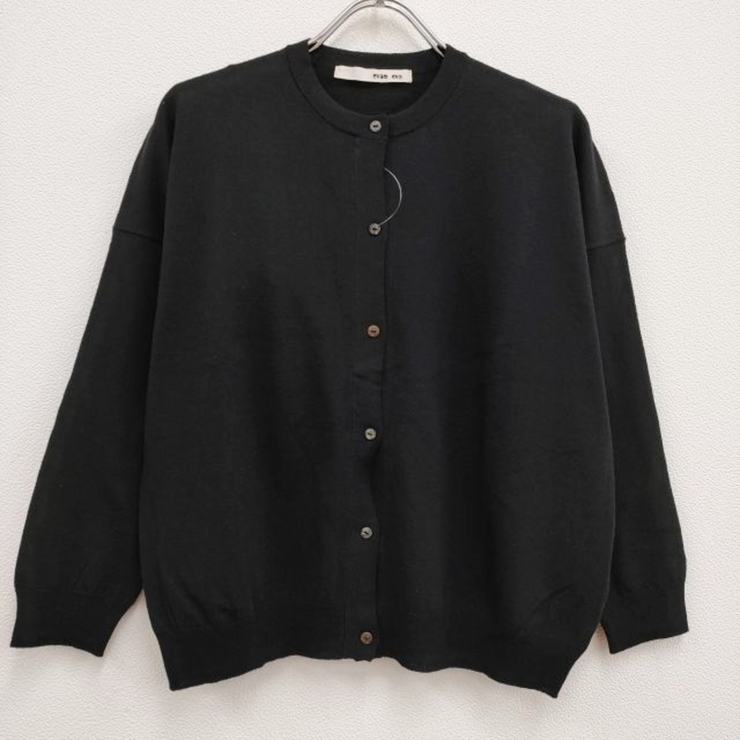 evam eva(エヴァムエヴァ)のevam eva コットンラミー cotton ramie cardigan E231K055 クルーネック カーディガン ブラック レディース エヴァムエヴァ【中古】4-0302M♪ レディースのトップス(カーディガン)の商品写真