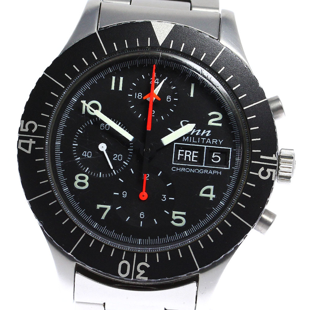 SINN(シン)のジン Sinn 156.B ミリタリー パイロット クロノグラフ デイデイト 自動巻き メンズ _805520 メンズの時計(腕時計(アナログ))の商品写真