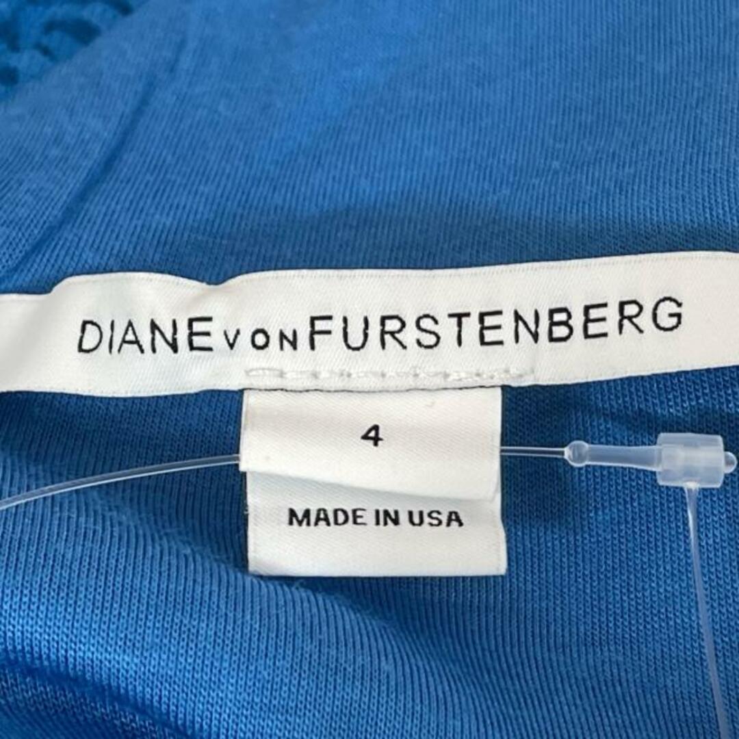 DIANE von FURSTENBERG(ダイアンフォンファステンバーグ)のDIANE VON FURSTENBERG(DVF)(ダイアン・フォン・ファステンバーグ) ワンピース サイズ4 S レディース美品  - ブルー 七分袖/ミニ/レース レディースのワンピース(その他)の商品写真