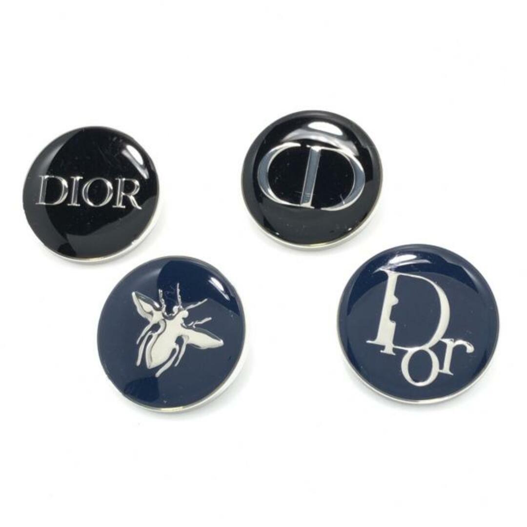 Christian Dior(クリスチャンディオール)のDIOR/ChristianDior(ディオール/クリスチャンディオール) アクセサリー美品  - 金属素材 黒×シルバー ピンバッジ/BEAUTE/ノベルティ レディースのアクセサリー(その他)の商品写真